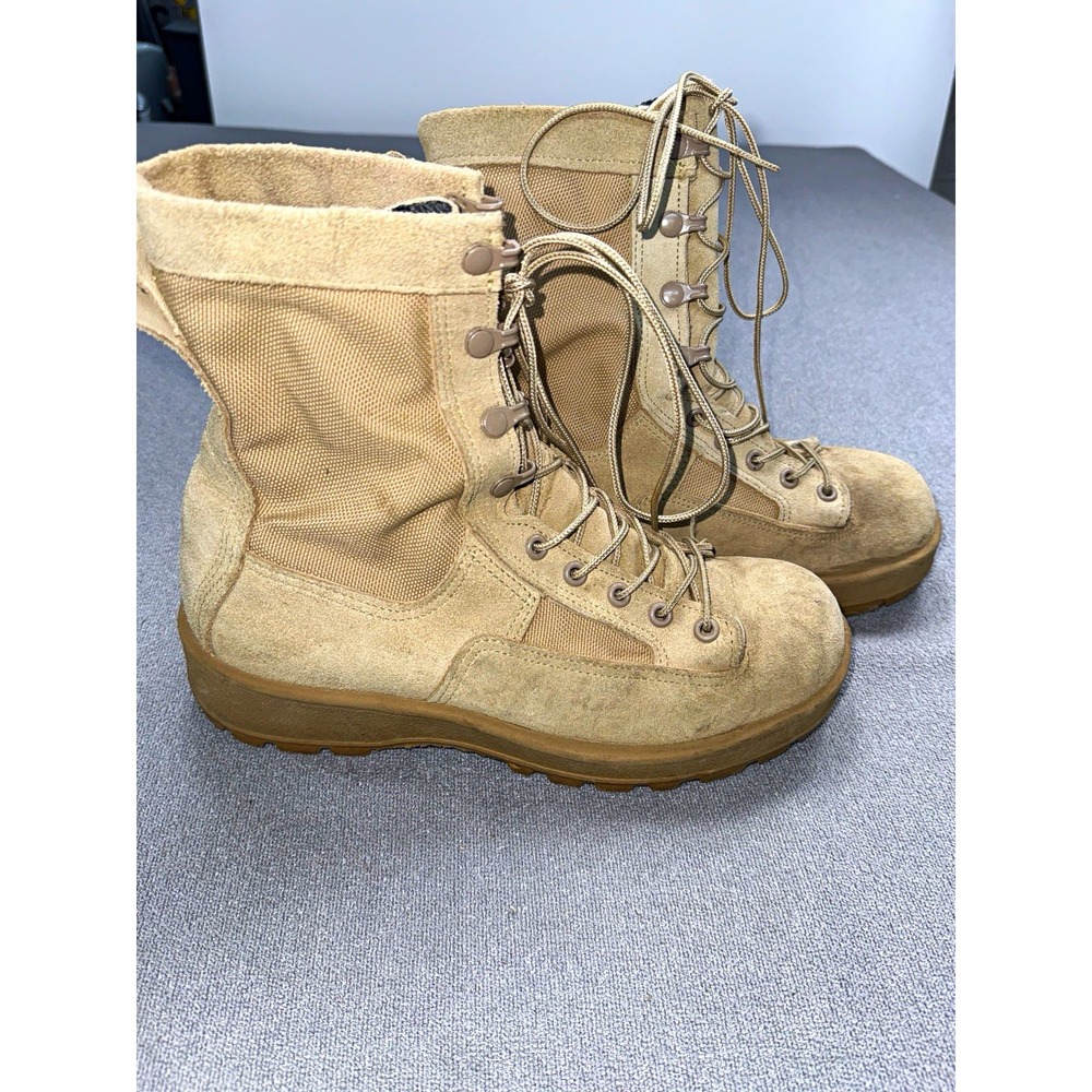 Wellco US Army Combat Boots Mens 7W Tan Suede Vibram Military SPM1C1-12-D-1053